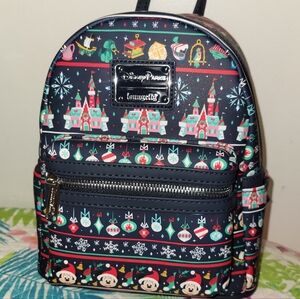 DISNEY PARKS Loungefly Christmas Holiday Ugly Sweater Mickey Backpack NWT 2020